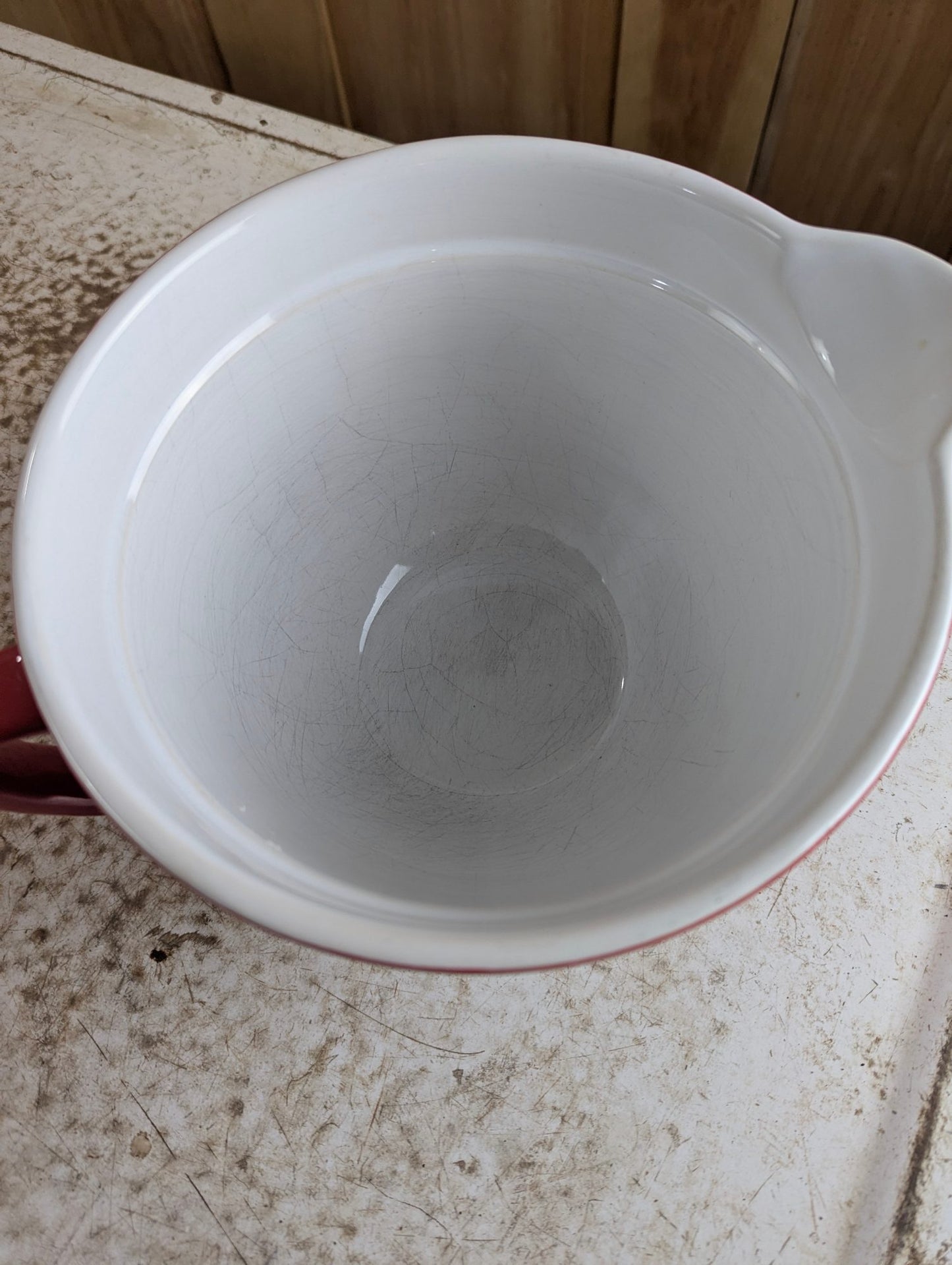 Red Ceramic Batter Bowl