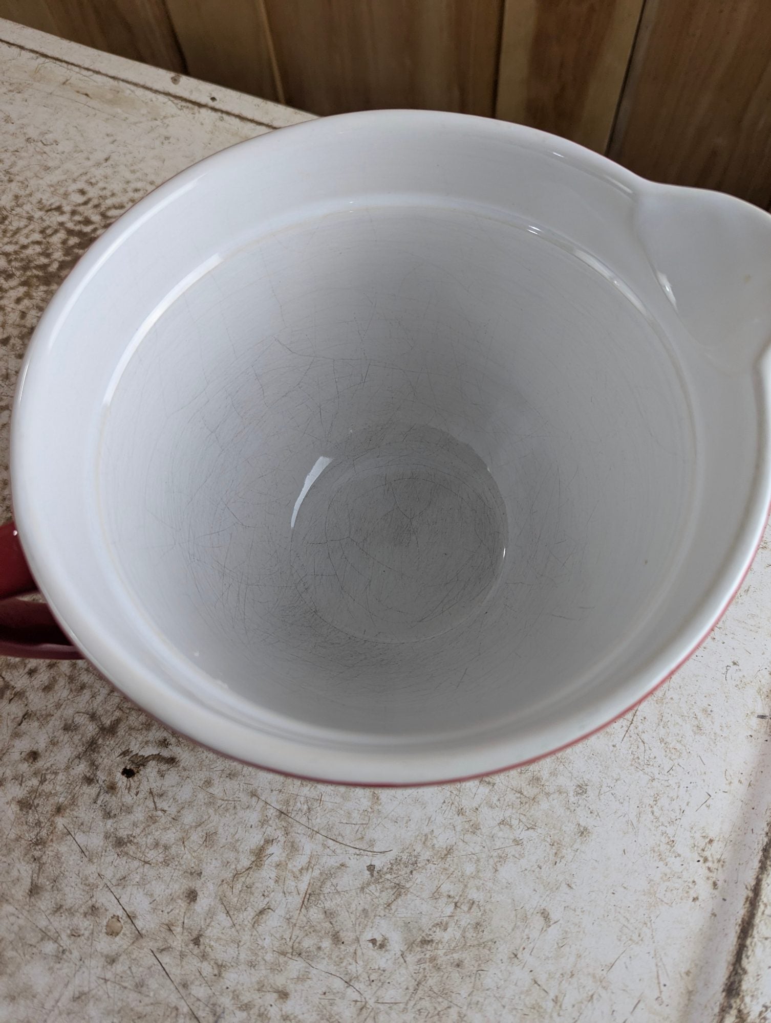 Red Ceramic Batter Bowl