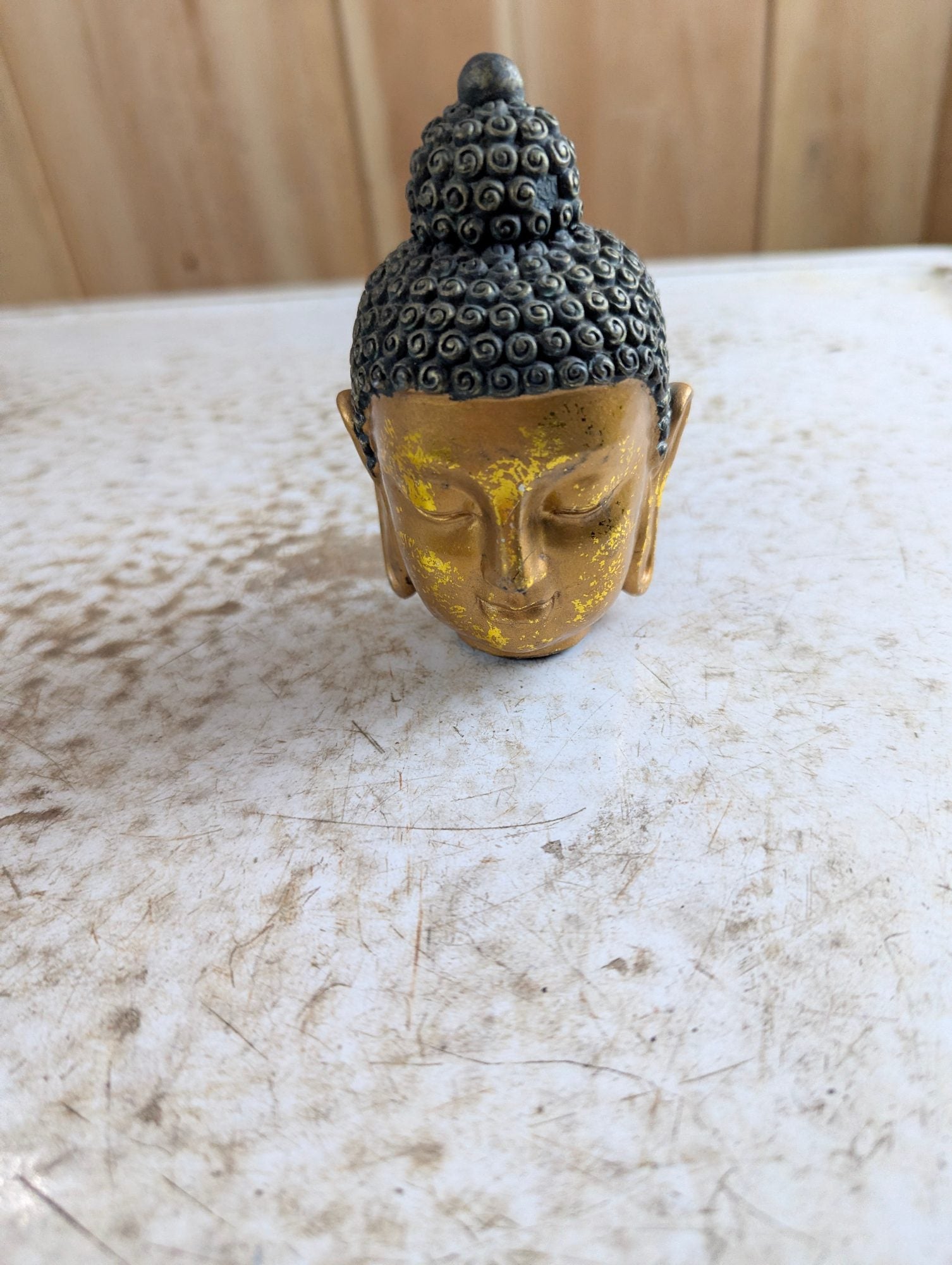 5" Tall Resin Cast Buddha Head Figurine