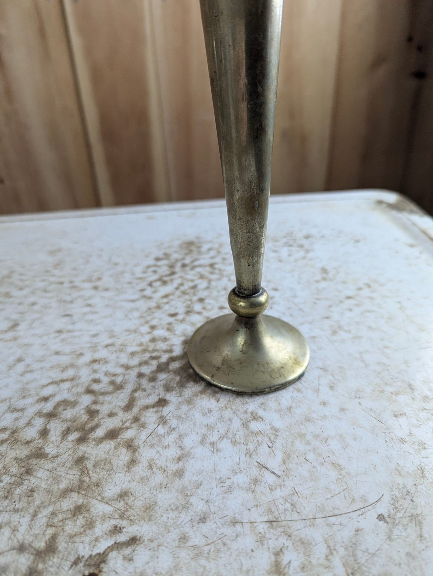 Vintage Silver-Plated Trumpet Vase