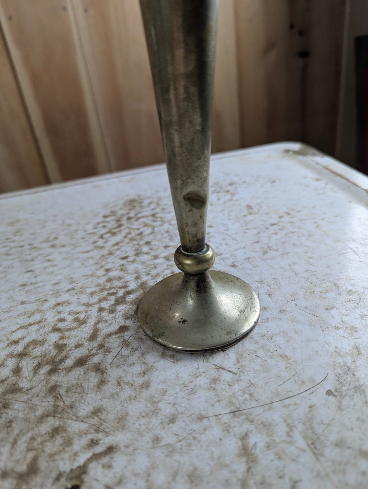 Vintage Silver-Plated Trumpet Vase