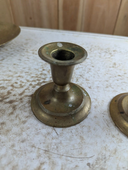Pair of Small Brass Candlesticks