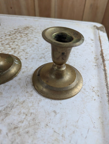 Pair of Small Brass Candlesticks