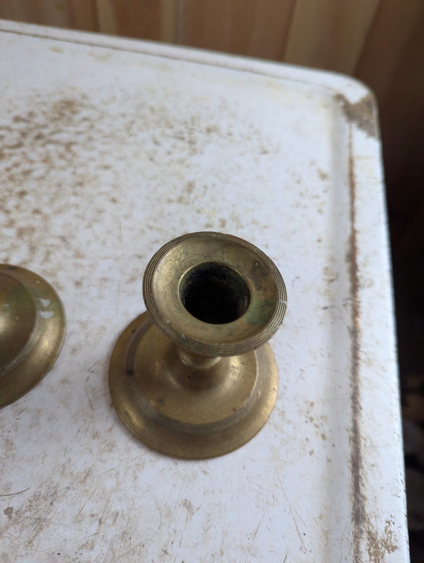 Pair of Small Brass Candlesticks