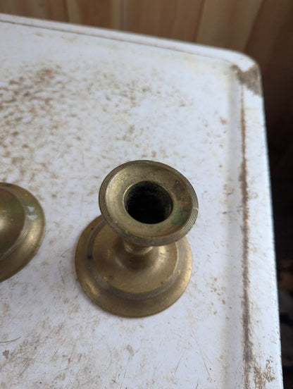 Pair of Small Brass Candlesticks