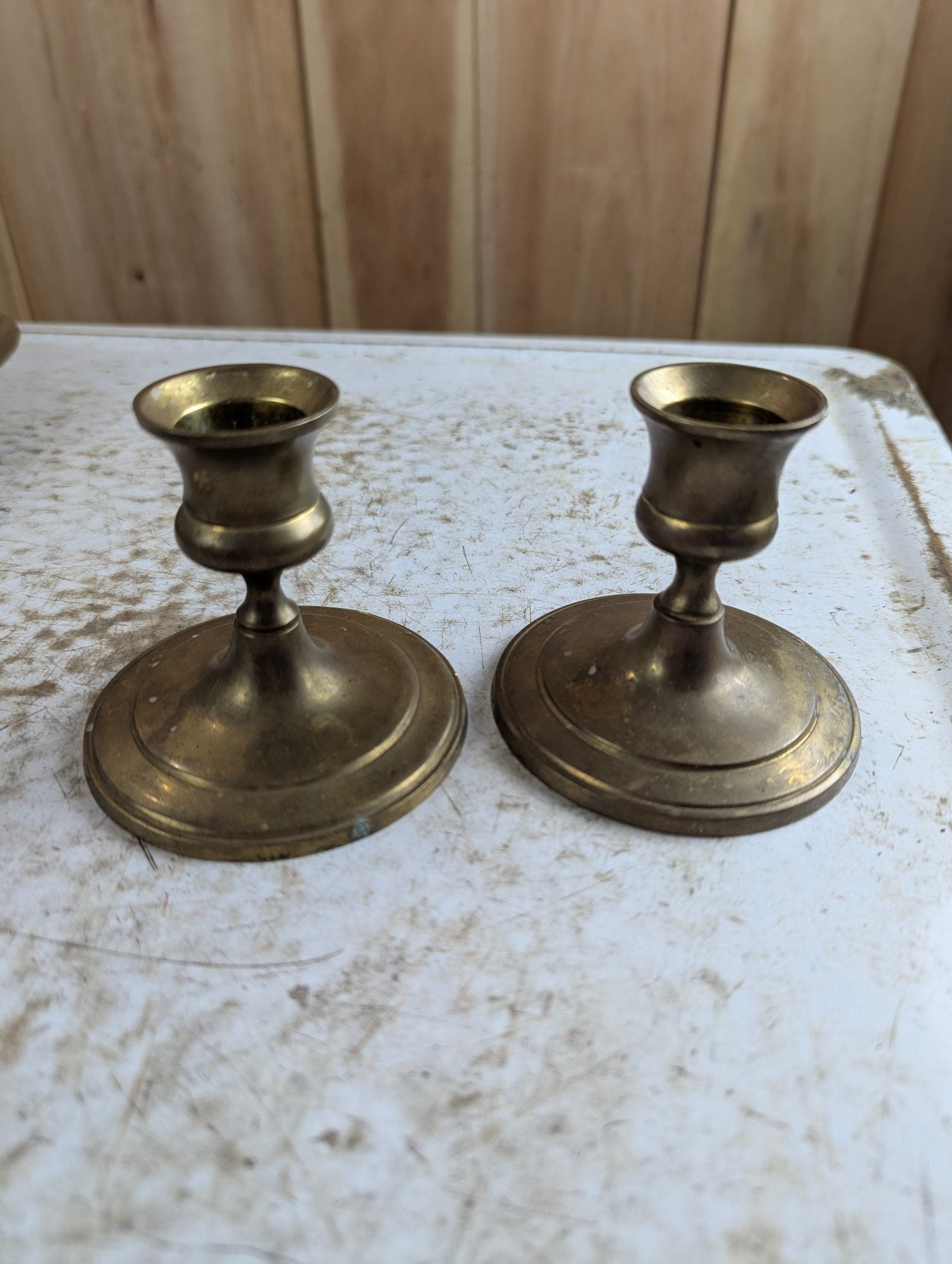 Pair of Small Brass Candlesticks