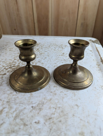 Pair of Small Brass Candlesticks