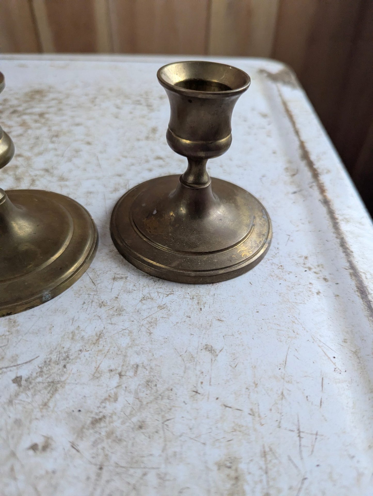 Pair of Small Brass Candlesticks