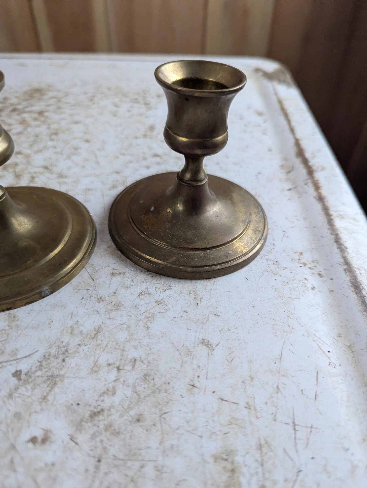 Pair of Small Brass Candlesticks