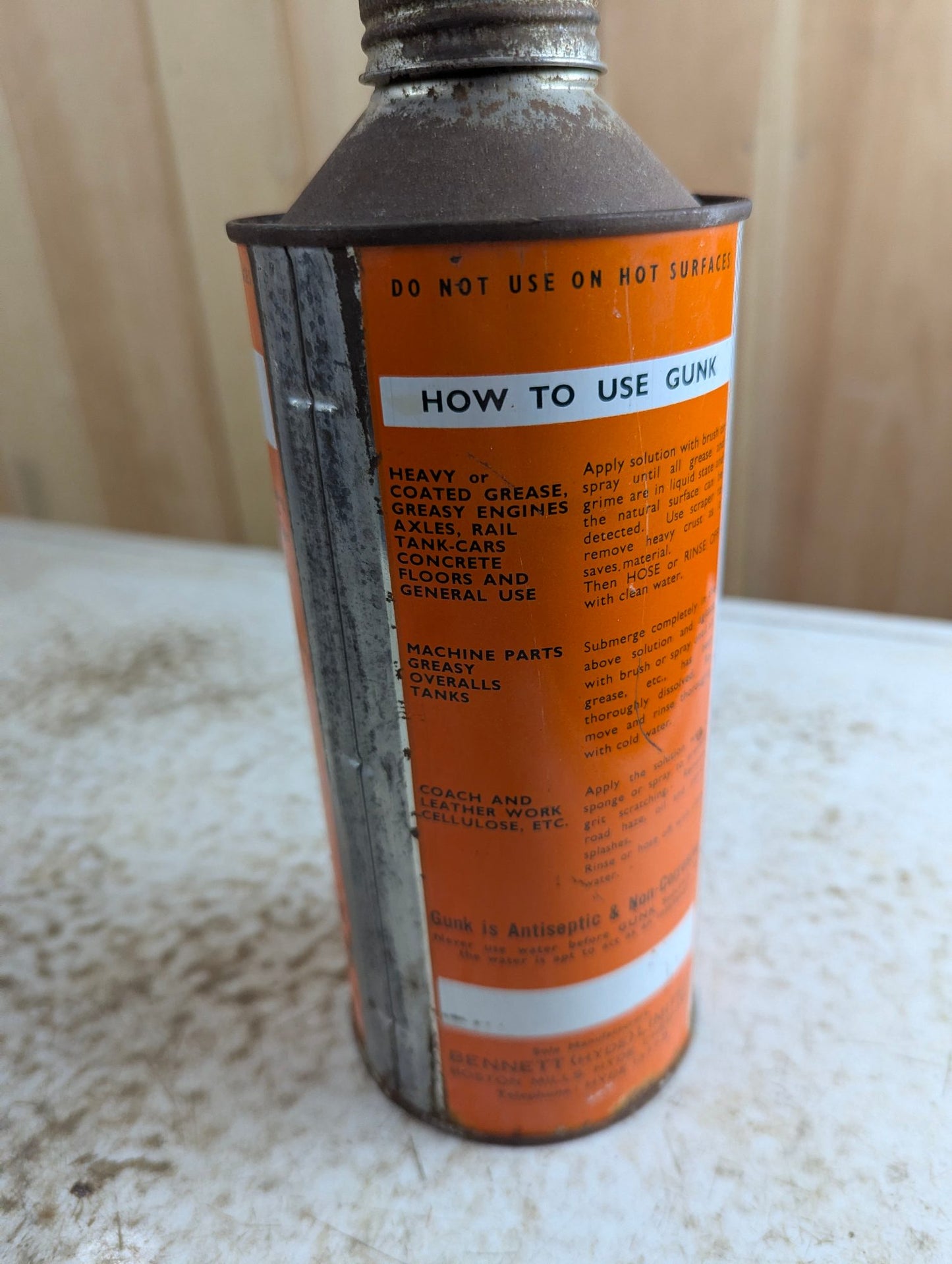 Vintage D-P Gunk Solvent Cleaner Degreaser Quart Tin