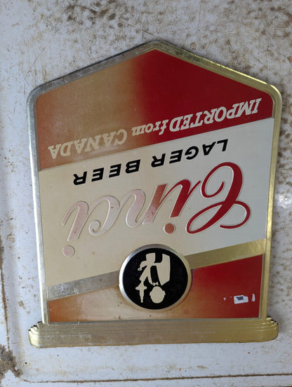 Vintage Cinci Lager Beer Embosograph Alcohol Advertising Sign 10" x 12"