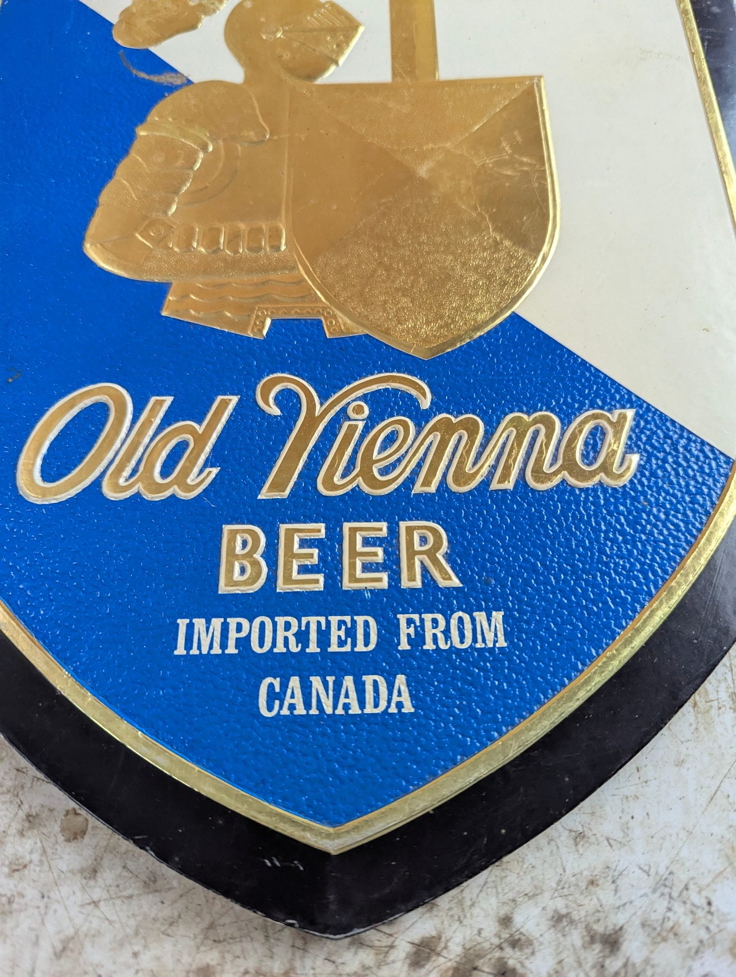 Vintage Old Vienna Beer Embosograph Alcohol Advertising Sign 11" x 14"