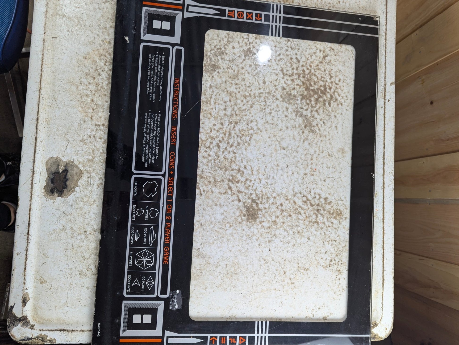 Original Atari Asteroids Deluxe Arcade Machine Plexi Bezel 23.75" x 18"