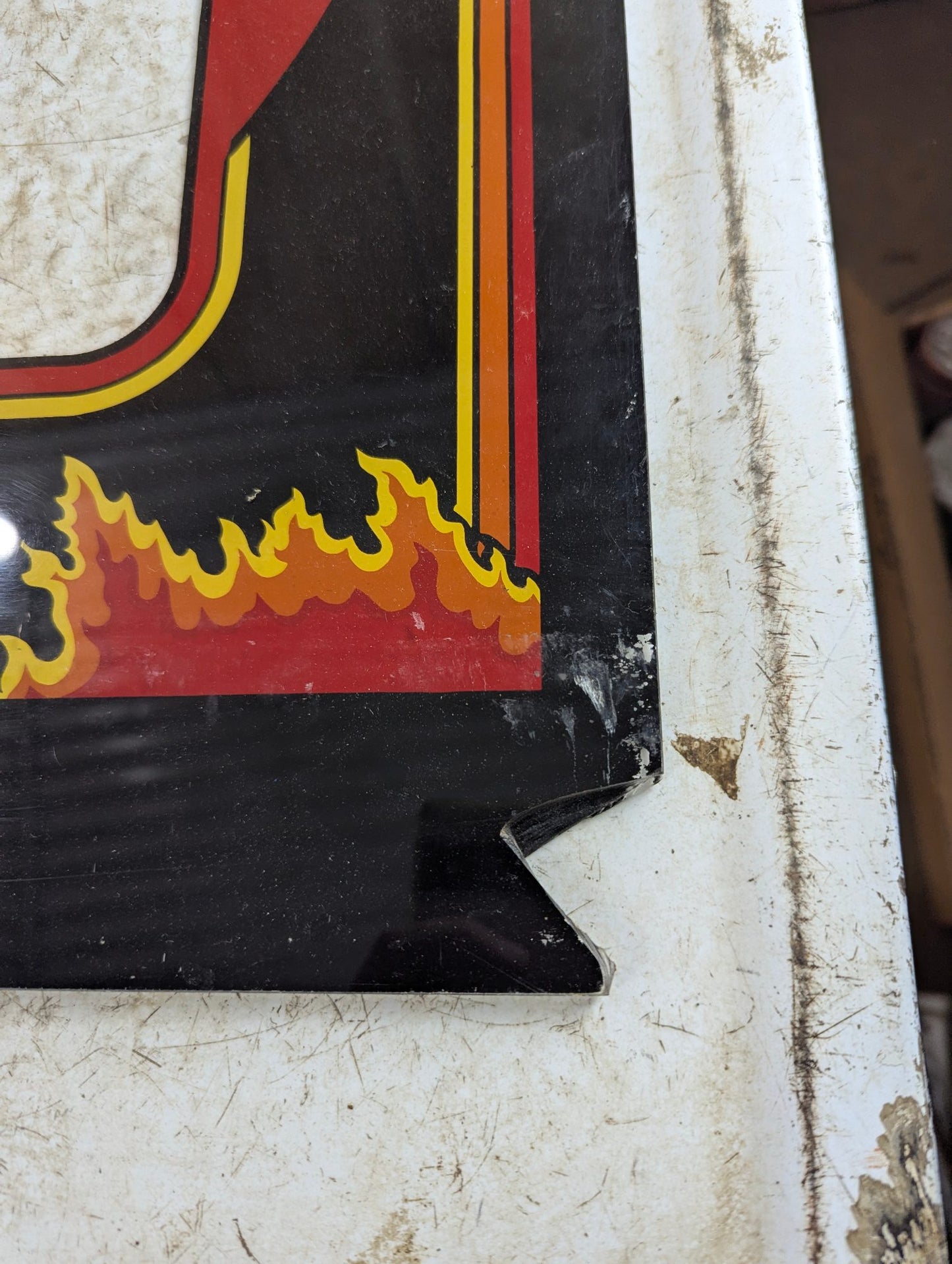 Original Williams Joust Arcade Machine Plexi Bezel 24.5" x 22" - Corner Damaged
