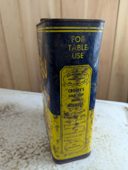 Vintage 175 Ounce Crosby's Gold Star Molasses Tin