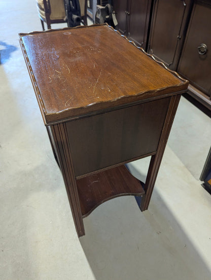 Vintage Pie Crust 2-Drawer Side Table 14" x 21" x 26"H