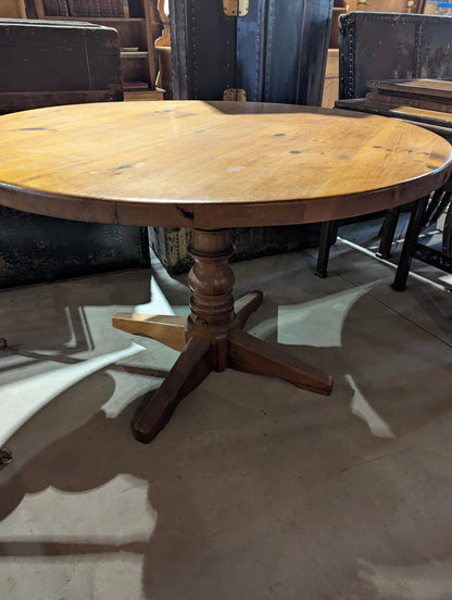 48" Round Pine Pedestal Table