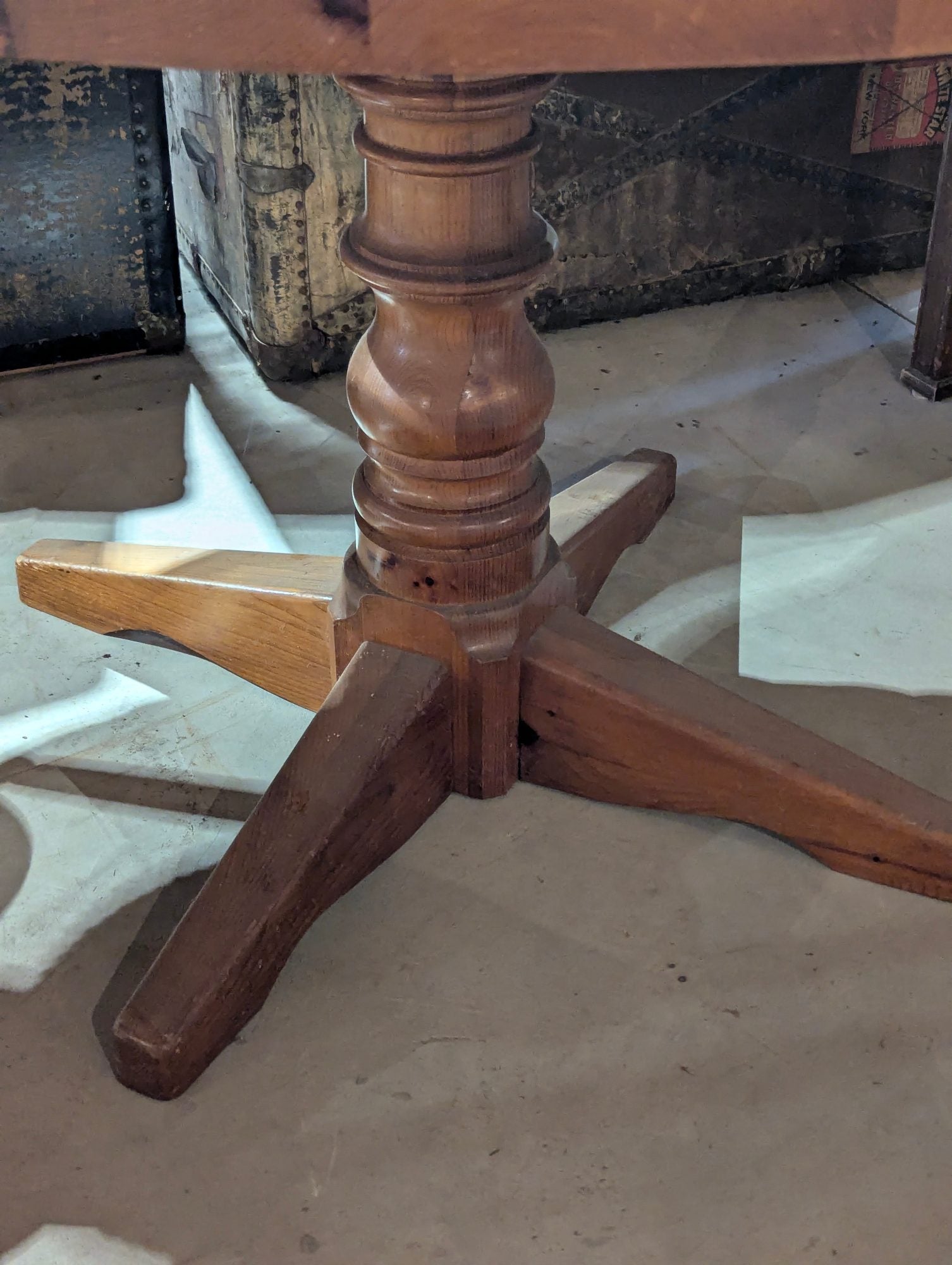 48" Round Pine Pedestal Table