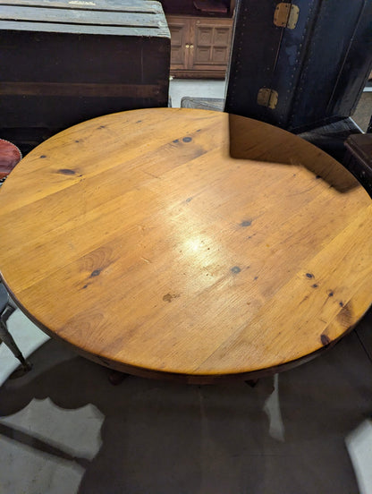 48" Round Pine Pedestal Table