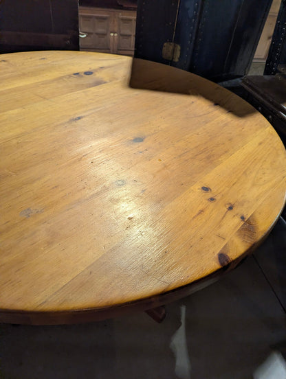 48" Round Pine Pedestal Table