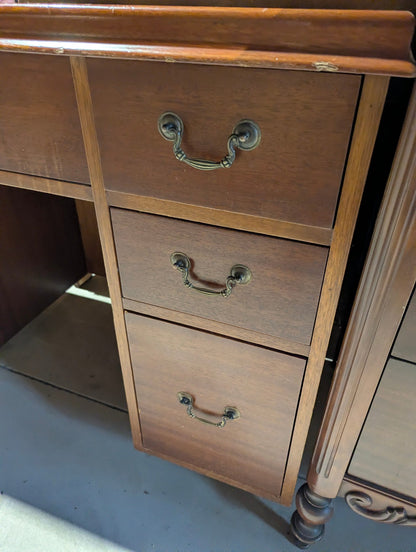 Vintage Wood 7 Drawer Kneehole Desk