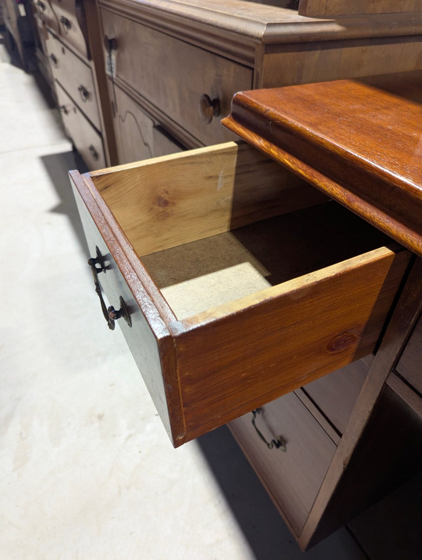 Vintage Wood 7 Drawer Kneehole Desk