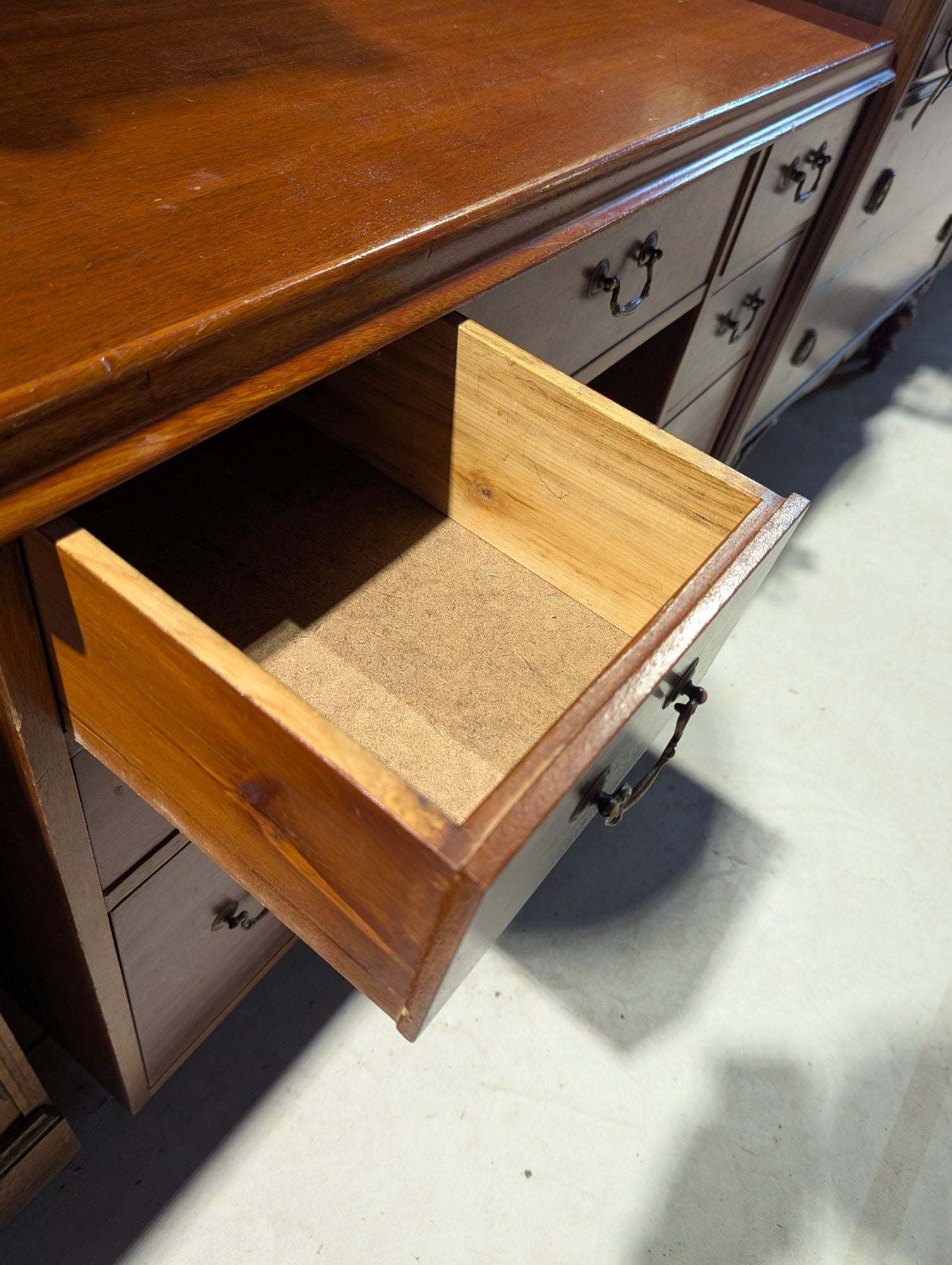 Vintage Wood 7 Drawer Kneehole Desk