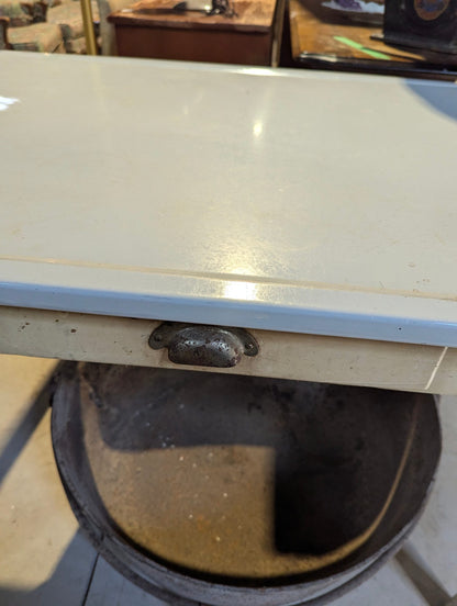 Vintage 40" x 25" Enamel Top Table