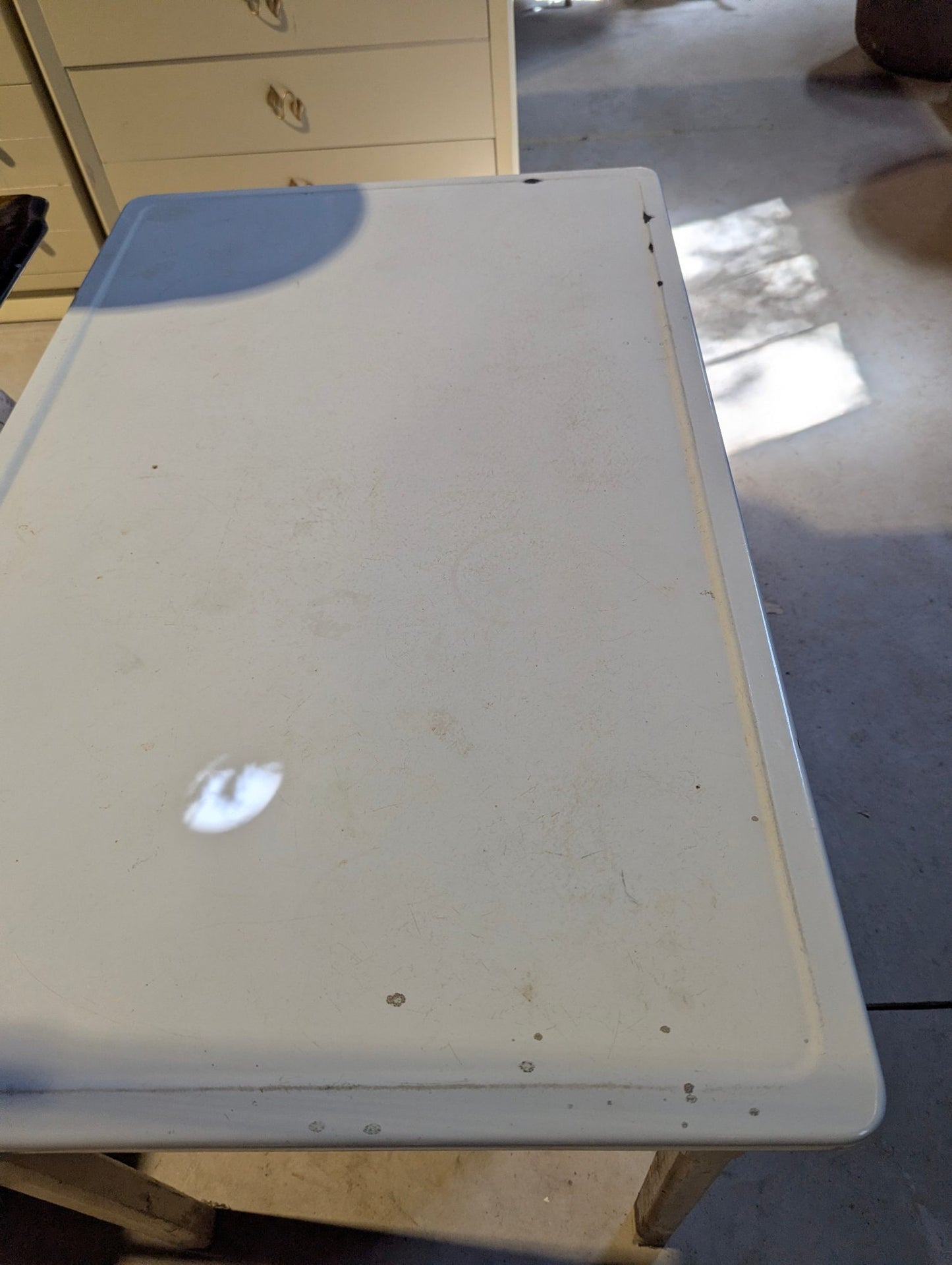 Vintage 40" x 25" Enamel Top Table