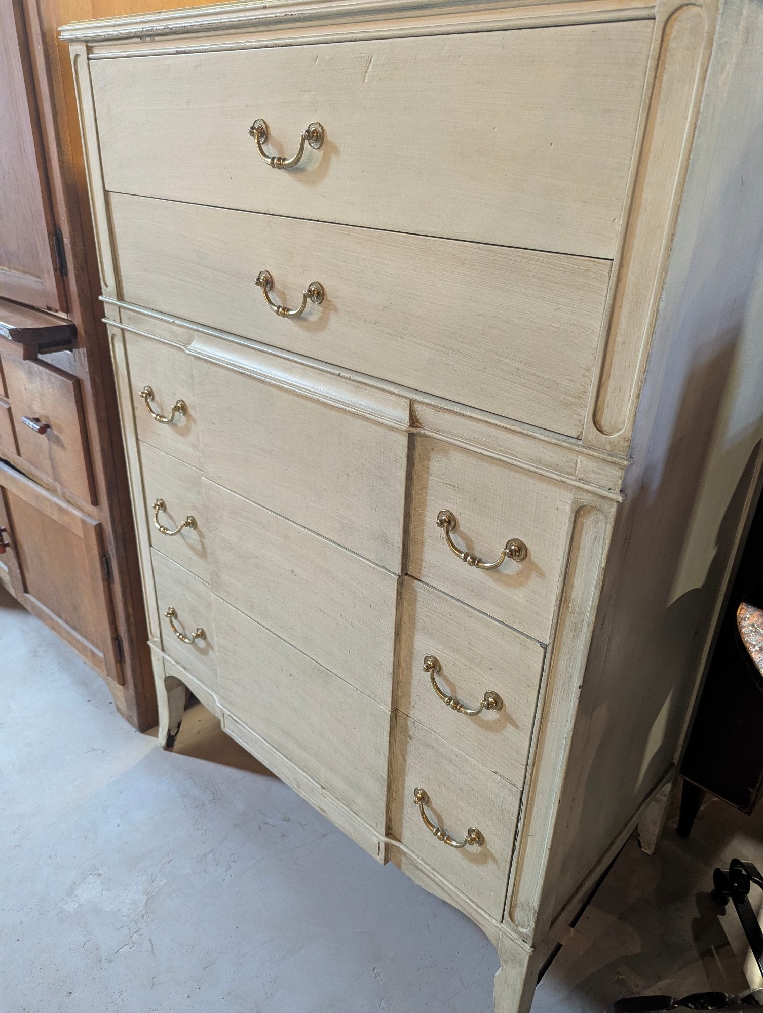 1930s Highboy 5-Drawer Dresser 34" x 19" x 48"H