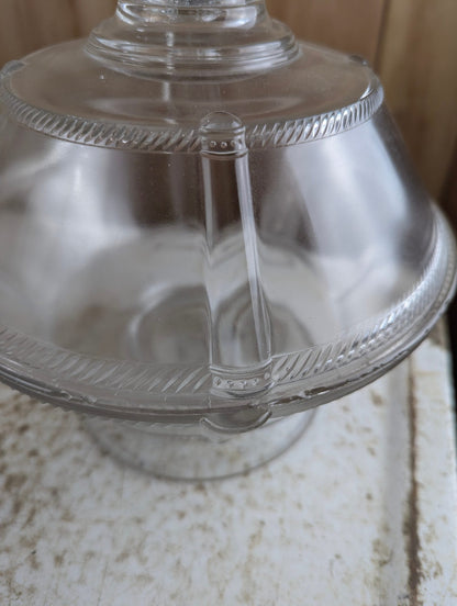 Vintage EAPG Rope Pattern Covered Pedestal Dish with Lid