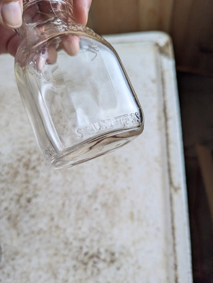 Vintage Sealtest Embossed Glass Half-Pint Milk Bottle