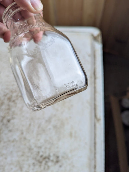 Vintage Sealtest Embossed Glass Half-Pint Milk Bottle