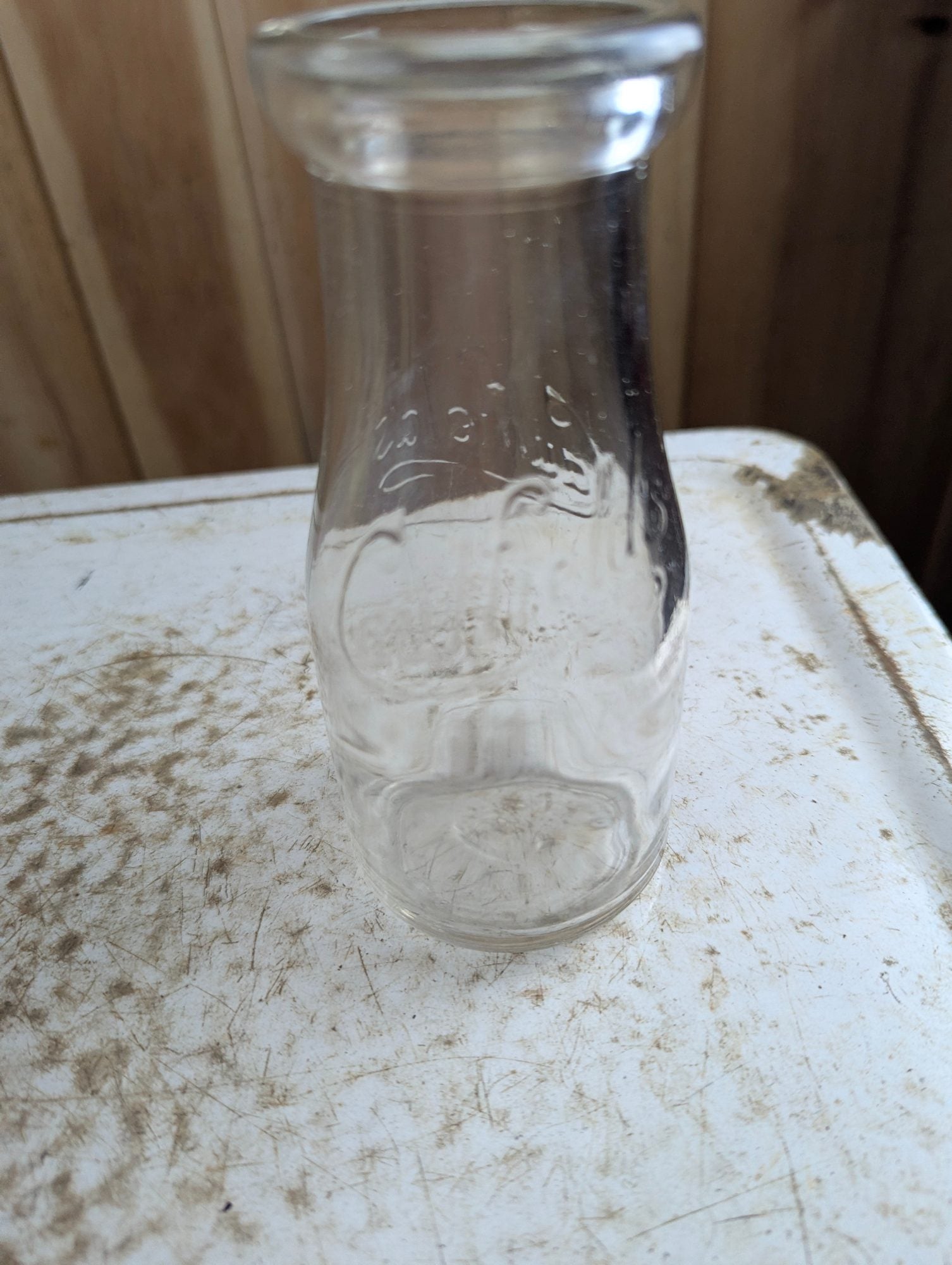Vintage Caulfield's Dairy Toronto Embossed Glass Half-Pint Milk Bottle