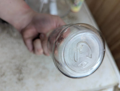 Vintage Caulfield's Dairy Toronto Embossed Glass Half-Pint Milk Bottle