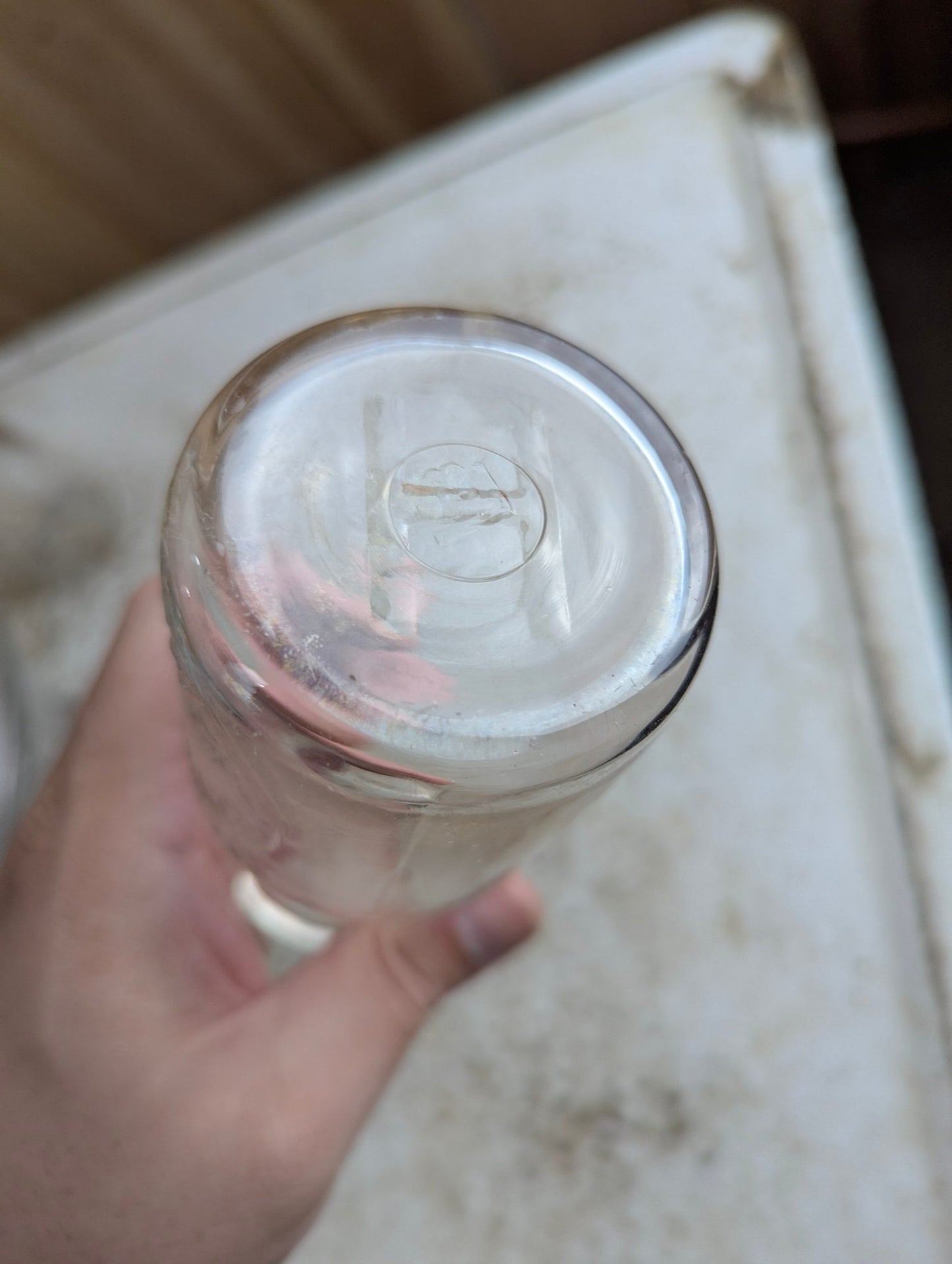 Vintage Hamburg Dairy NY Embossed Glass Half-Pint Milk Bottle