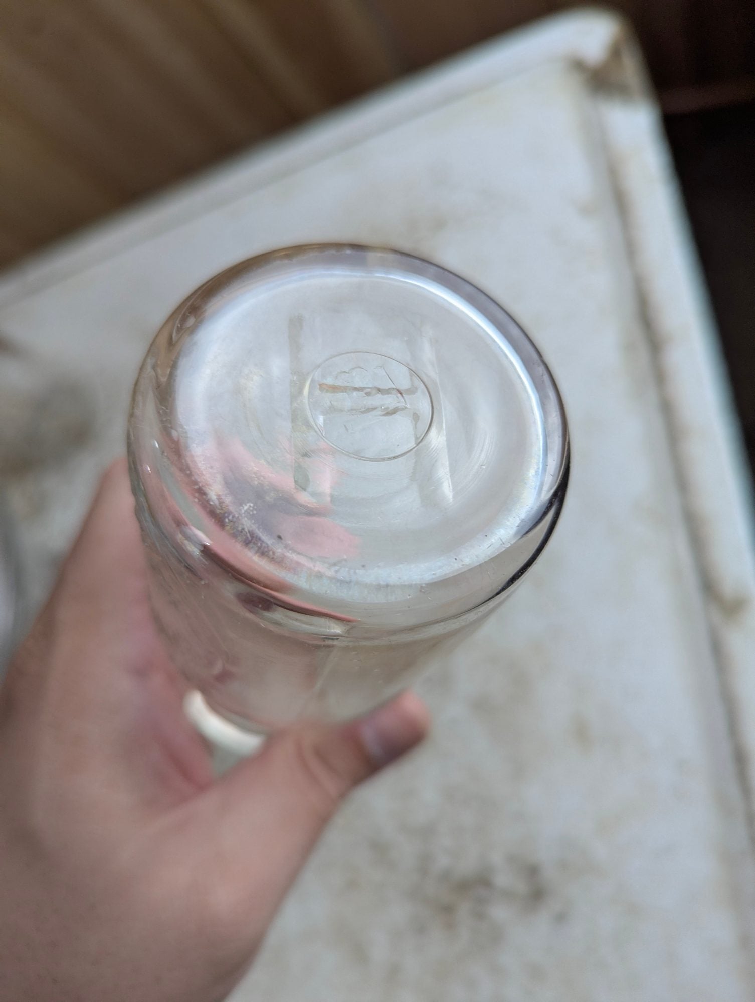 Vintage Hamburg Dairy NY Embossed Glass Half-Pint Milk Bottle