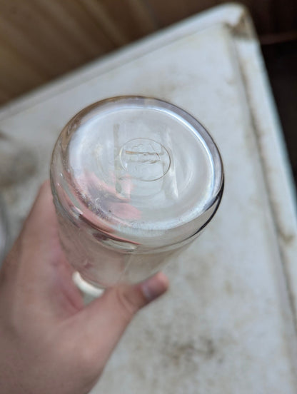 Vintage Hamburg Dairy NY Embossed Glass Half-Pint Milk Bottle