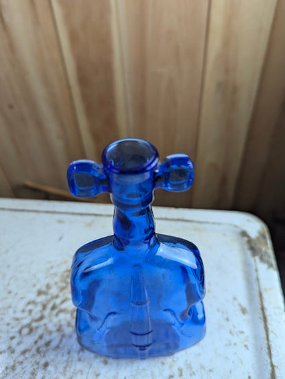 Vintage 1950s Cobalt Blue Glass Violin Bottle Viobot