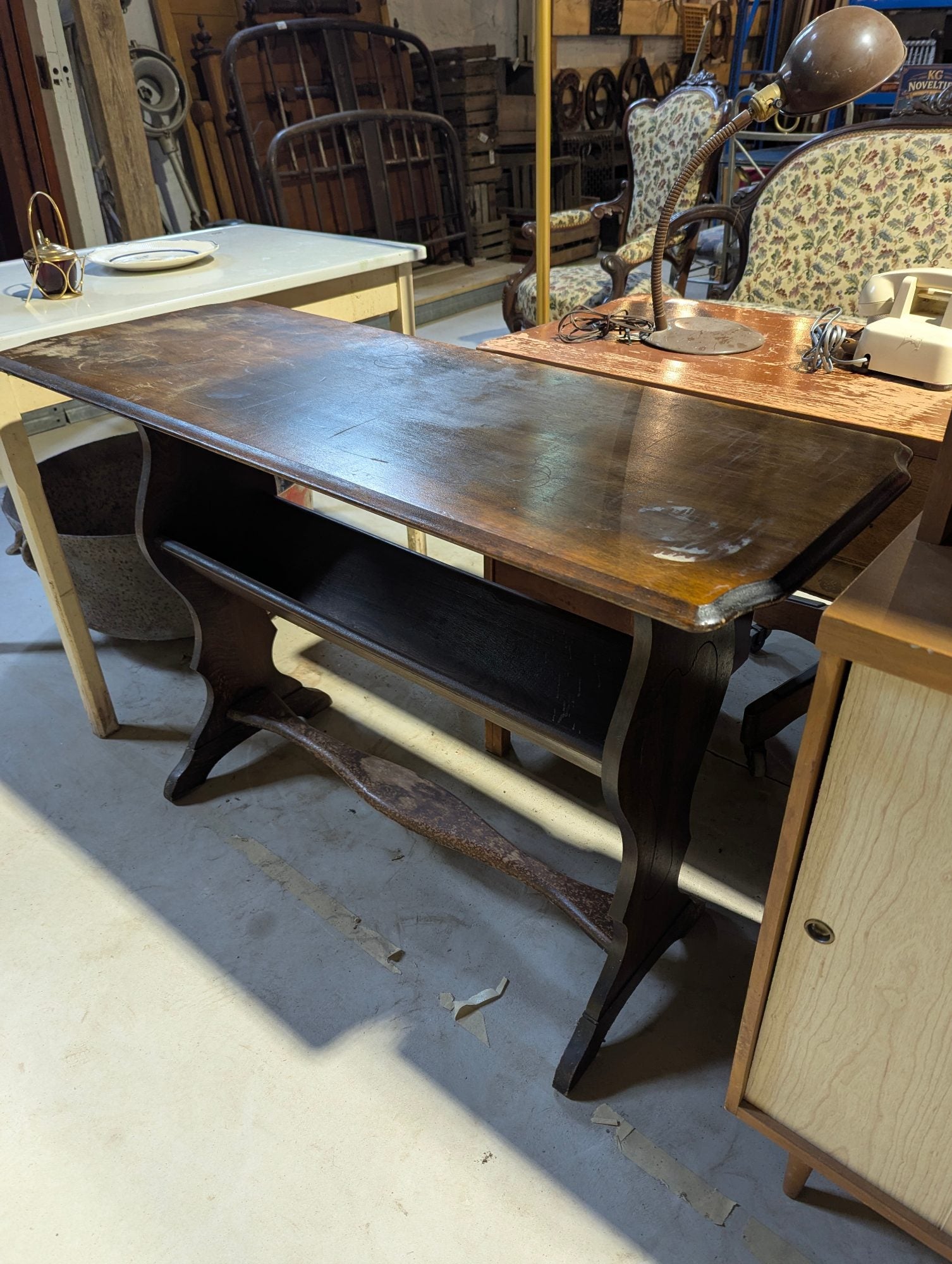 Wood Book Rack Hall Table 18" x 45" x 30.5"H