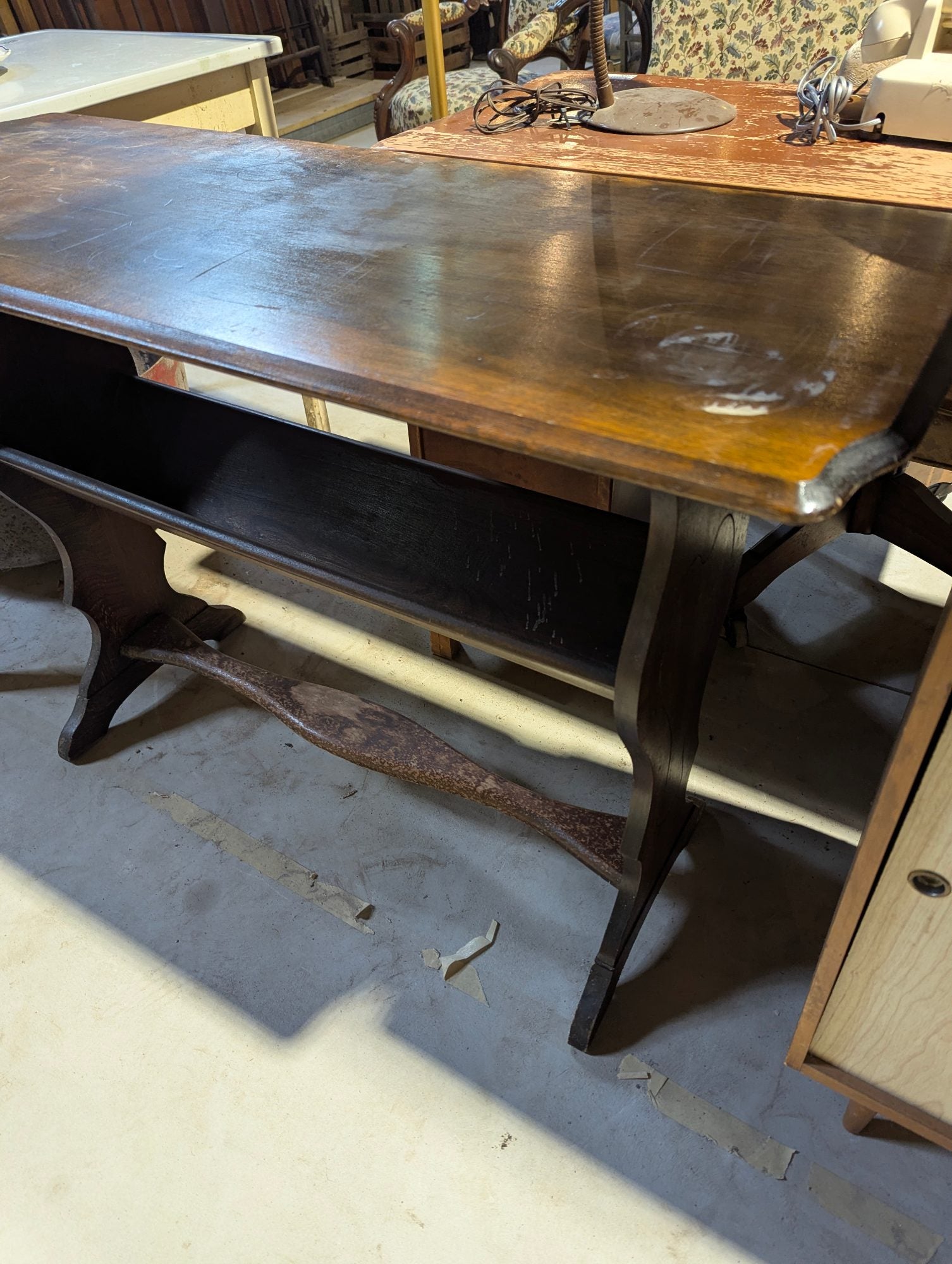 Wood Book Rack Hall Table 18" x 45" x 30.5"H