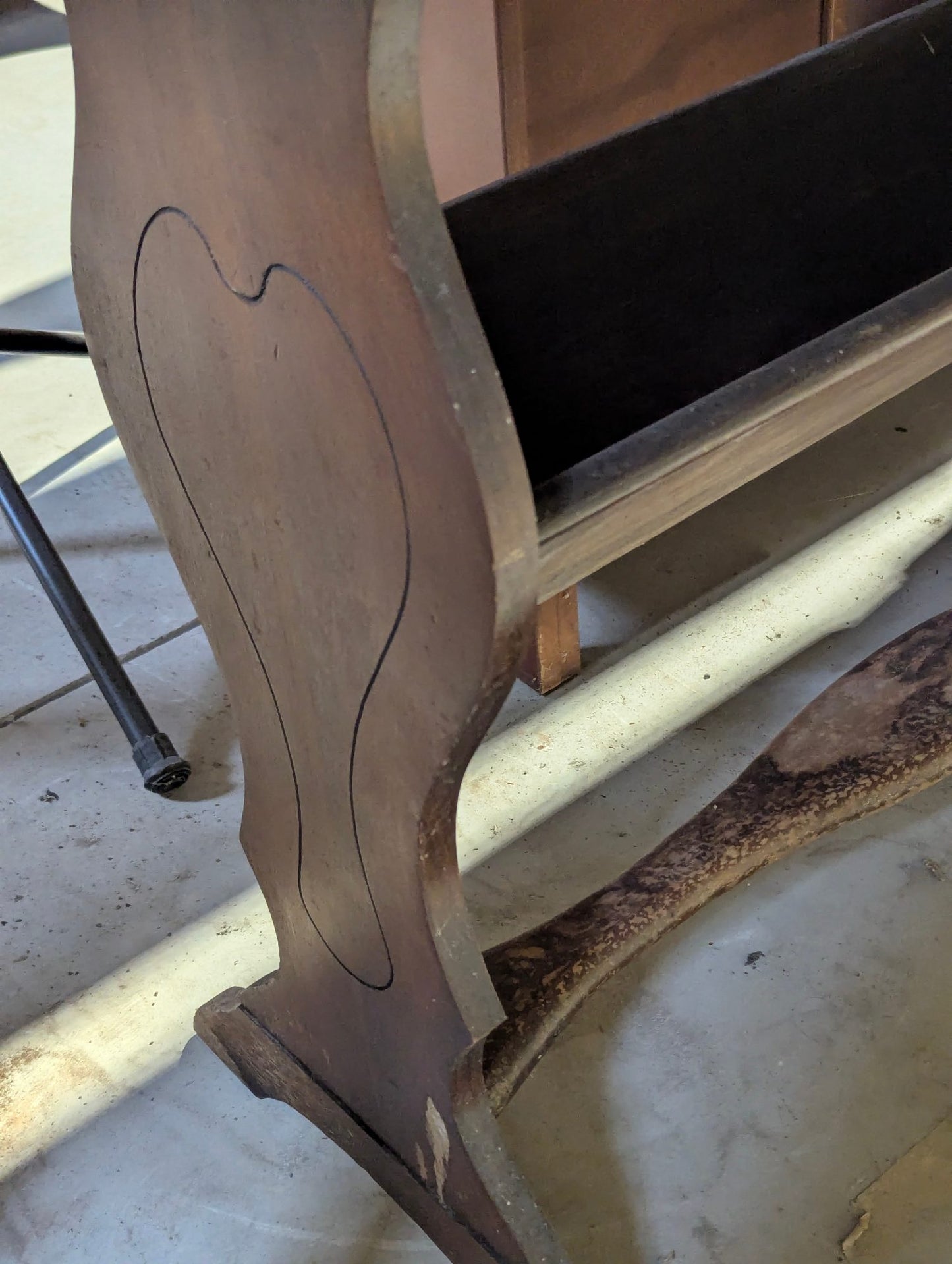 Wood Book Rack Hall Table 18" x 45" x 30.5"H