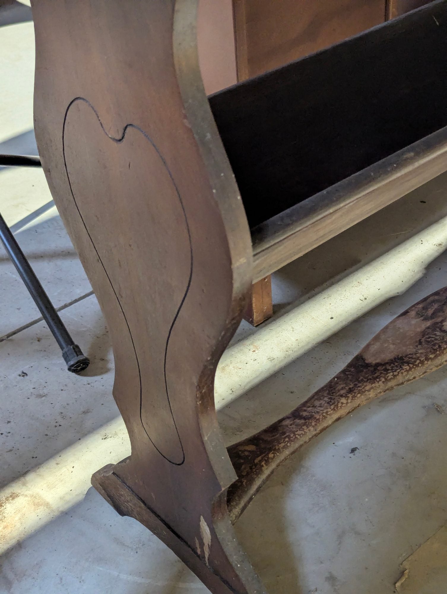 Wood Book Rack Hall Table 18" x 45" x 30.5"H