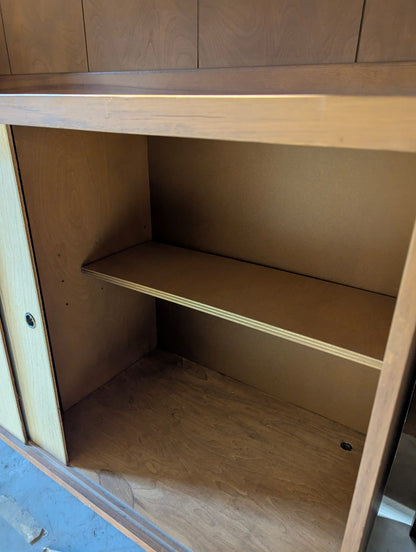 Mid-Century Modern Two-Piece Hutch and Credenza Breakfast Cabinet 48" x 16" x 74"H