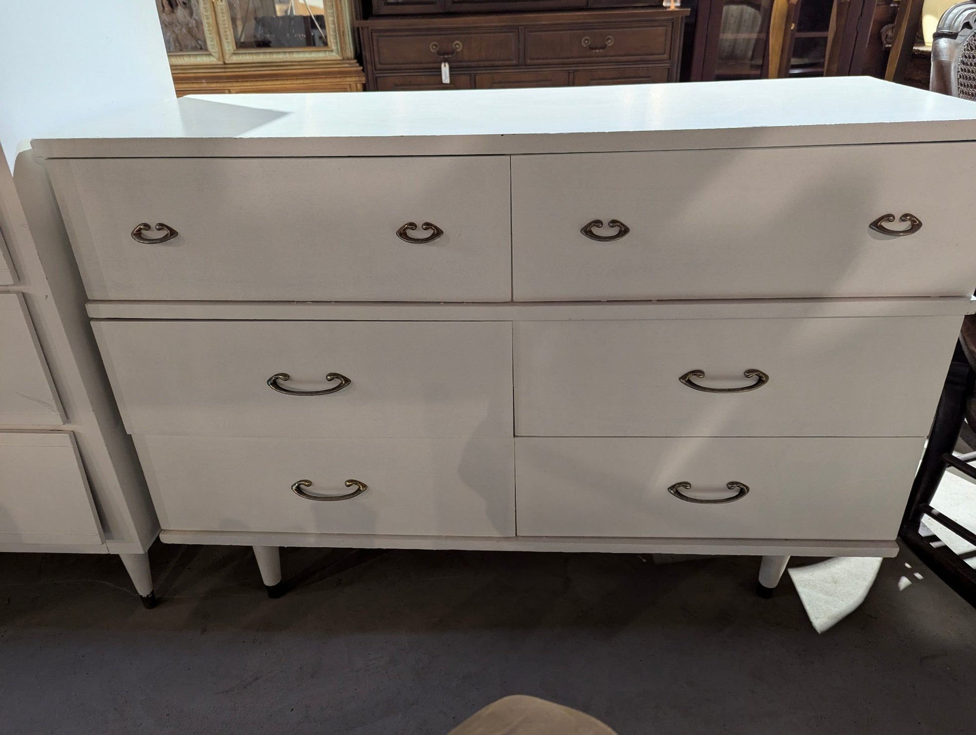 Mid-Centry Modern 6 Drawer Dresser 44" x 17" x 30"H