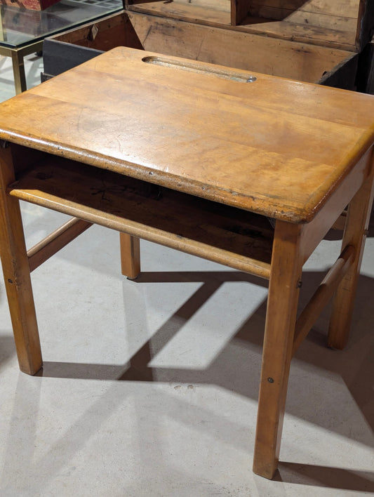 Vintage Wood School Desk 25" x 19" x 23"H
