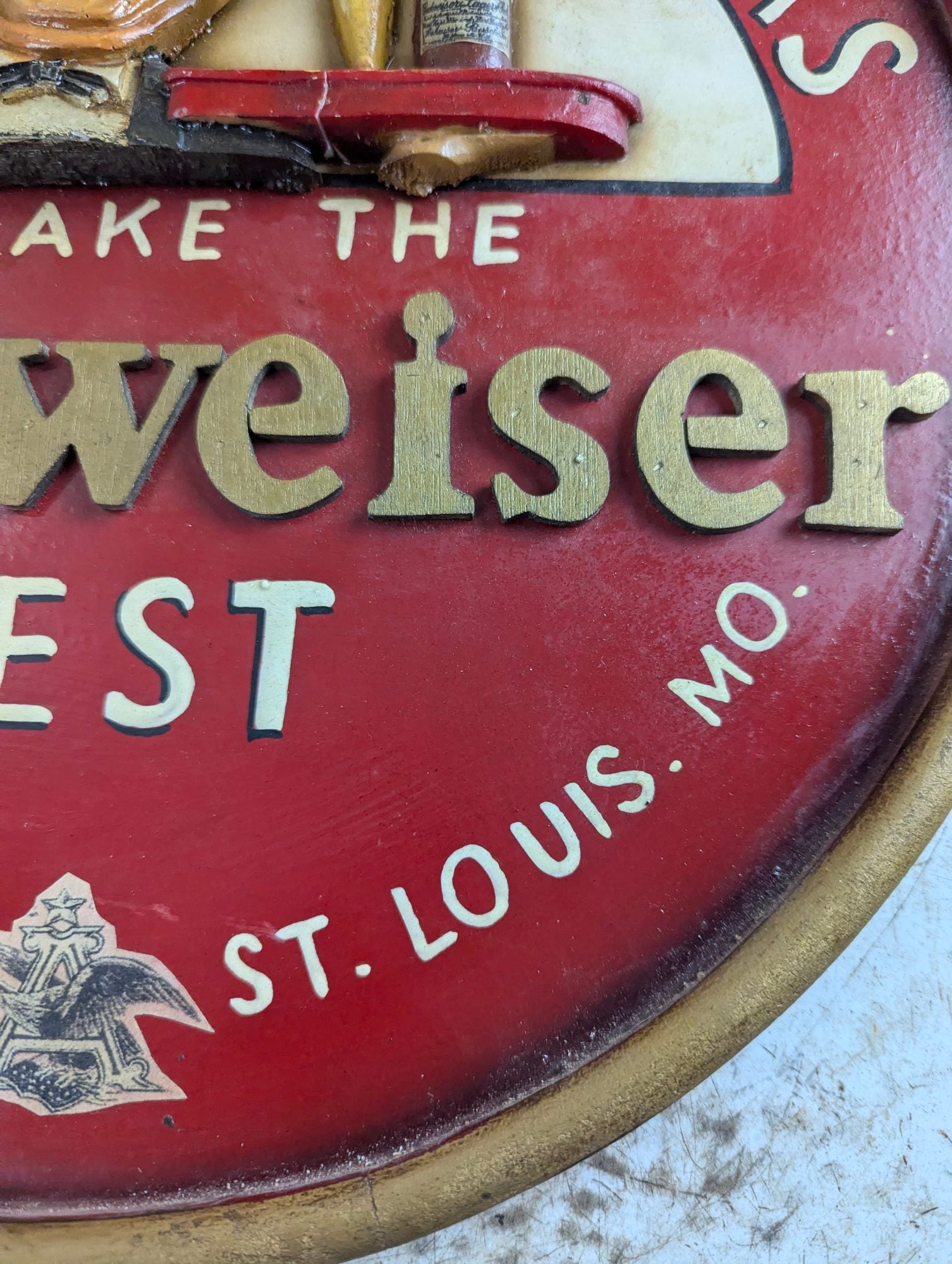 16" Hand-Painted Wood Budweiser "Ask Your Customers to Make the Busweiser Test" Beer Advertising Sign