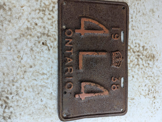 1938 Ontario Passenger Vehicle License Plate '4L4'