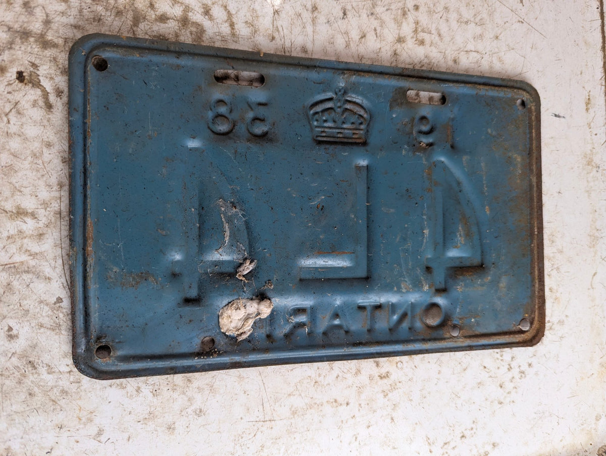 1938 Ontario Passenger Vehicle License Plate '4L4'