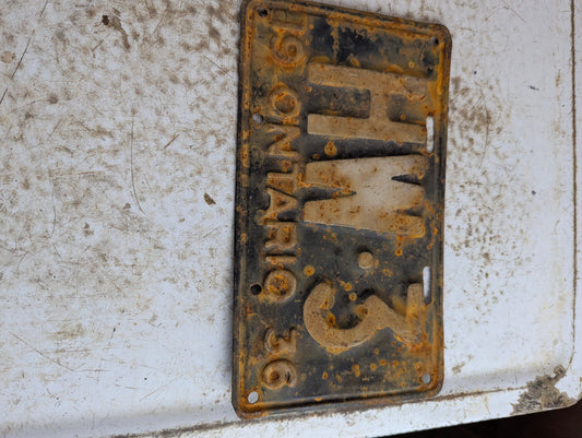 1936 Ontario Passenger Vehicle Short License Plate 'HW3'